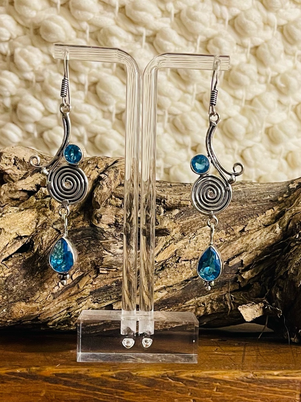 Blue Topaz 925 Sterling Silver Earrings